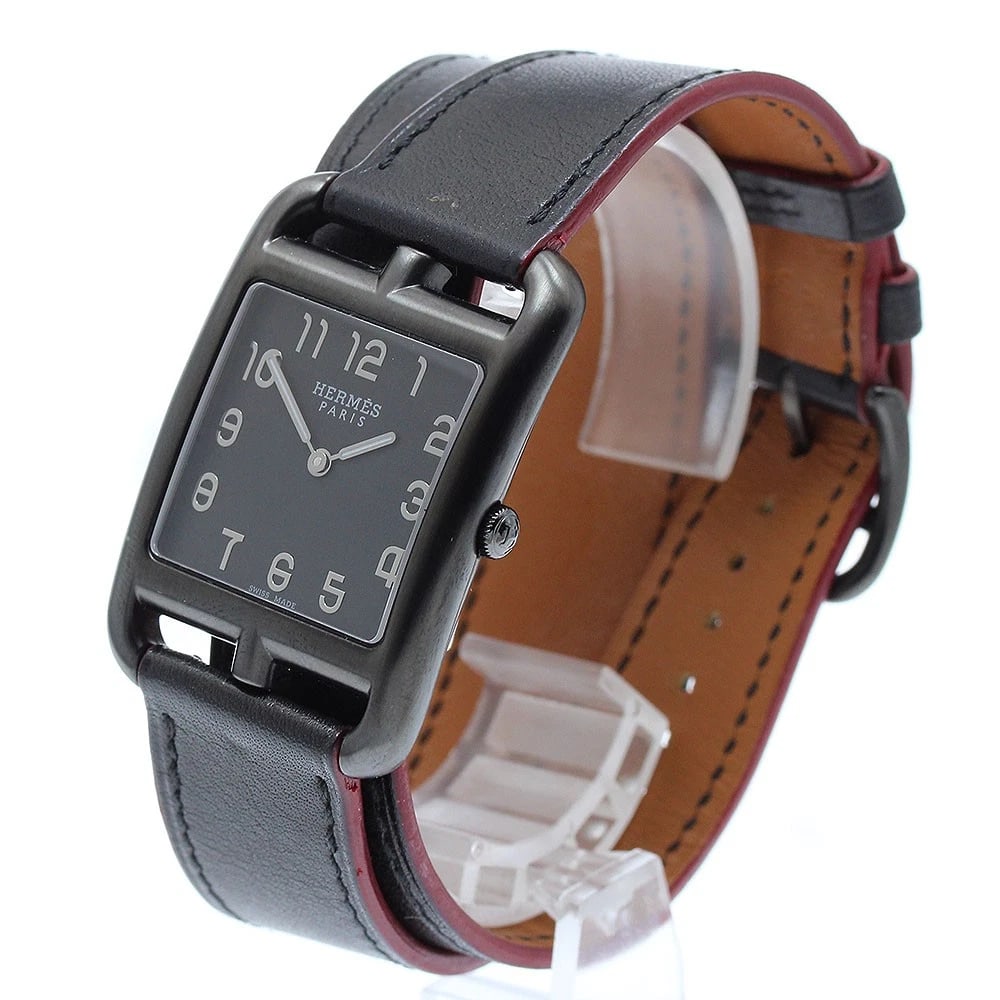 HERMES CAPE COD SHADOW BLACK QUARTZ WATCH - 2