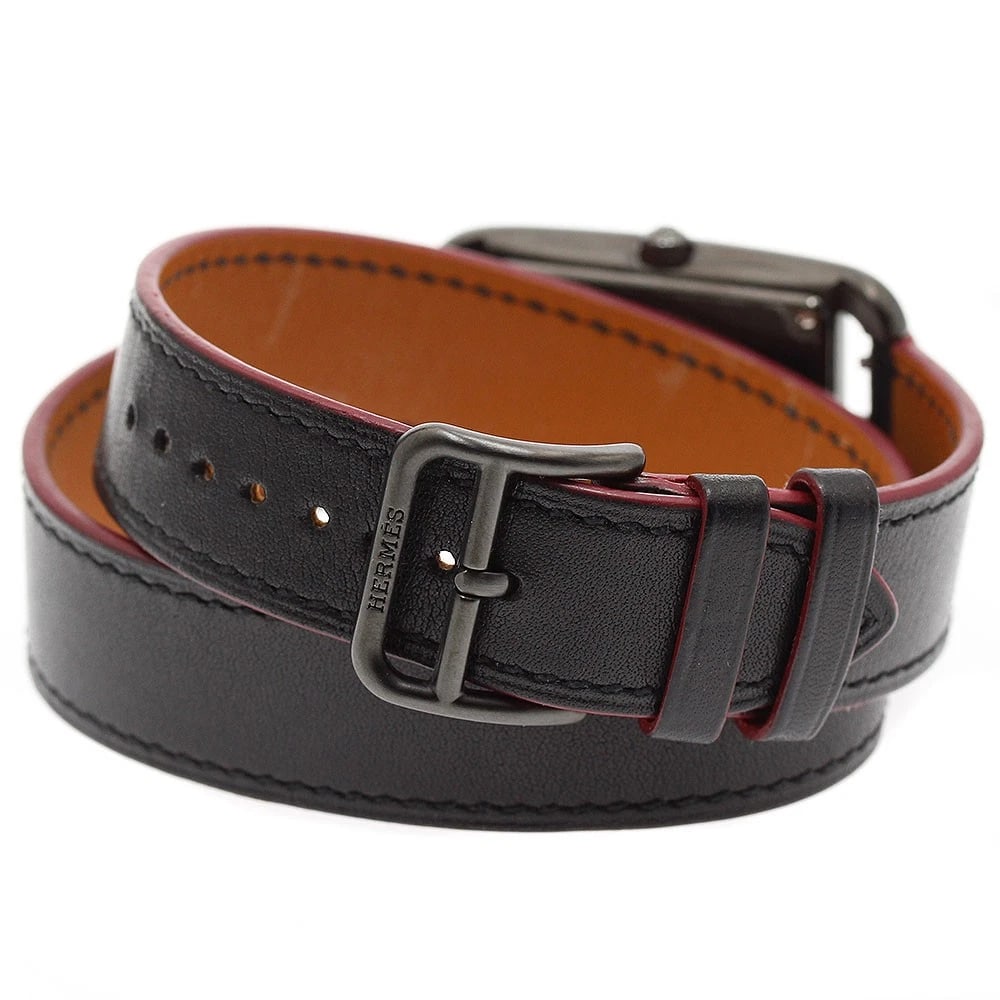 HERMES CAPE COD SHADOW BLACK QUARTZ WATCH - 3