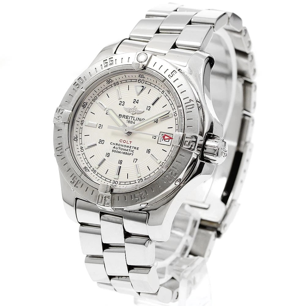 BREITLING COLT DATE SILVER AUTOMATIC WATCH - 2