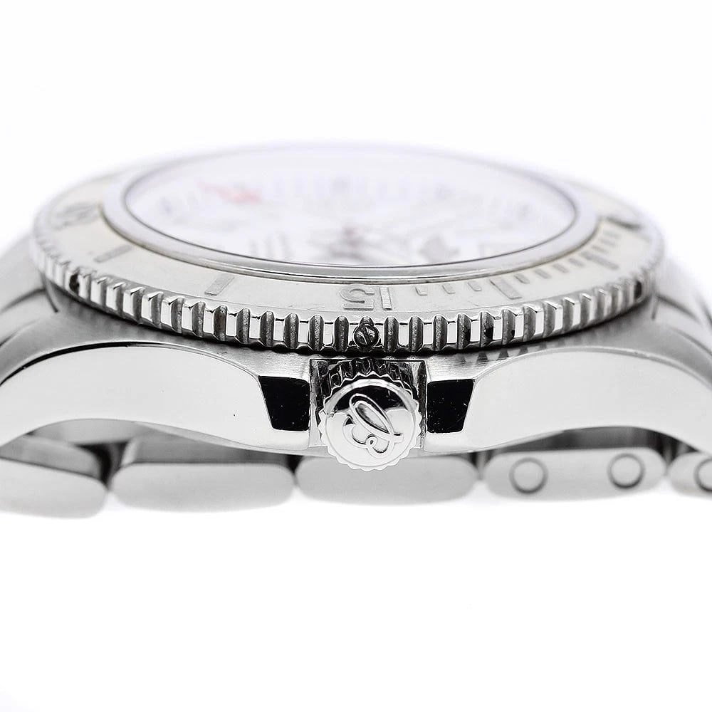 BREITLING SUPER OCEAN DATE WHITE AUTOMATIC WATCH - 4