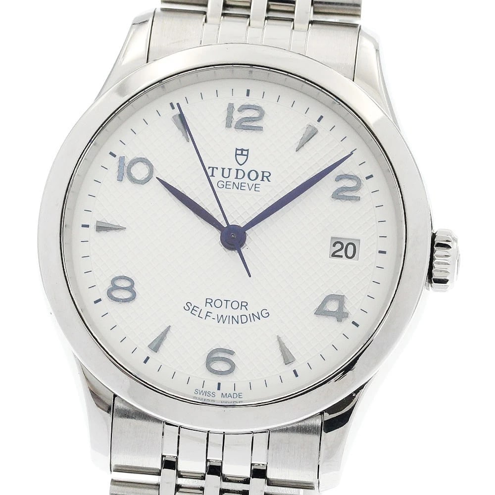 TUDOR DATE WHITE AUTOMATIC WATCH: TUDOR Date white Automatic Watch Brand: TUDOR Type: Wristwatch Material: Band Material Stainless Steel, Case Material Stainless Steel Color: Band Color Silver, Dial Colorwhite, Case ColorSilver Size: