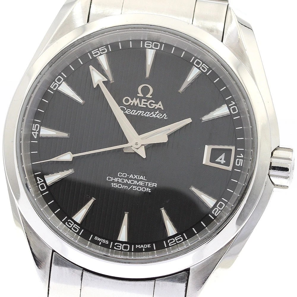 OMEGA SEAMASTER AQUA TERRA DATE AUTOMATIC WATCH: OMEGA Seamaster Aqua Terra Date Automatic Watch Brand: OMEGA Type: Wristwatch Material: Band Material Stainless Steel, Case Material Stainless Steel Color: Band Color Silver, Dial Colorblack, Case