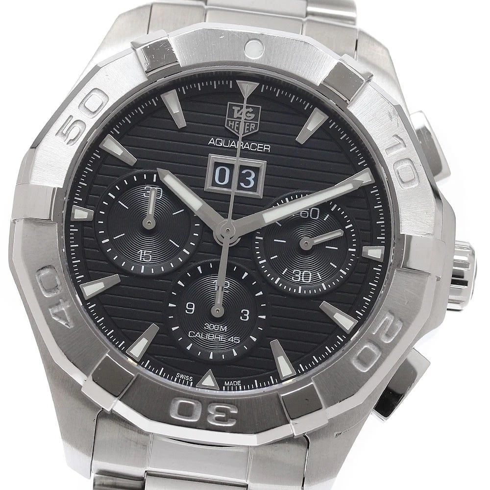 TAG HEUER AQUA RACER CHRONOGRAPH DATE AUTOMATIC WATCH: TAG HEUER Aqua racer Chronograph Date Automatic Watch Brand: TAG HEUER Type: Wristwatch Material: Band Material Stainless Steel, Case Material Stainless Steel Color: Band Color Silver, Dial