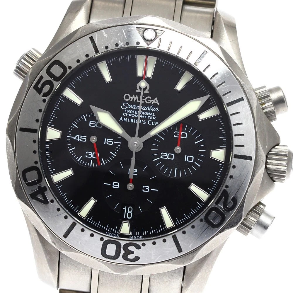 OMEGA SEAMASTER PROFESSIONAL CHRONOGRAPH AUTOMATIC: OMEGA Seamaster Professional Chronograph Automatic Brand: OMEGA Type: Wristwatch Material: Band Material titanium, Case Material titanium Color: Band Color Silver, Dial Colorblack, Case ColorSilver