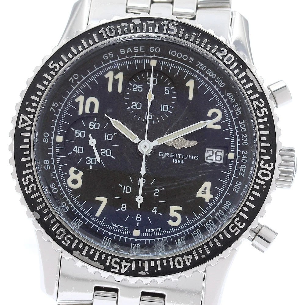 BREITLING AVISTAR CHRONOGRAPH BLACK AUTOMATIC WATCH: BREITLING Avistar Chronograph black Automatic Watch Brand: BREITLING Type: Wristwatch Material: Band Material Stainless Steel, Case Material Stainless Steel Color: Band Color Silver, Dial Colorblack,