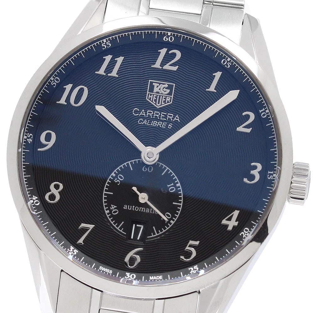 TAG HEUER CARRERA CALIBER AUTOMATIC WATCH: TAG HEUER Carrera caliber Automatic Watch Brand: TAG HEUER Type: Wristwatch Material: Band Material Stainless Steel, Case Material Stainless Steel Color: Band Color Silver, Dial Colorblack, Case
