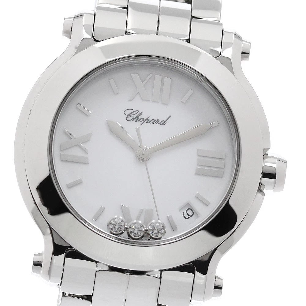 CHOPARD HAPPY SPORTS DIAMOND WHITE QUARTZ WATCH: Chopard Happy sports Diamond White Quartz Watch Brand: Chopard Type: Wristwatch Material: Band Material Stainless Steel, Case Material Stainless Steel Color: Band Color Silver, Dial Colorwhite, Case