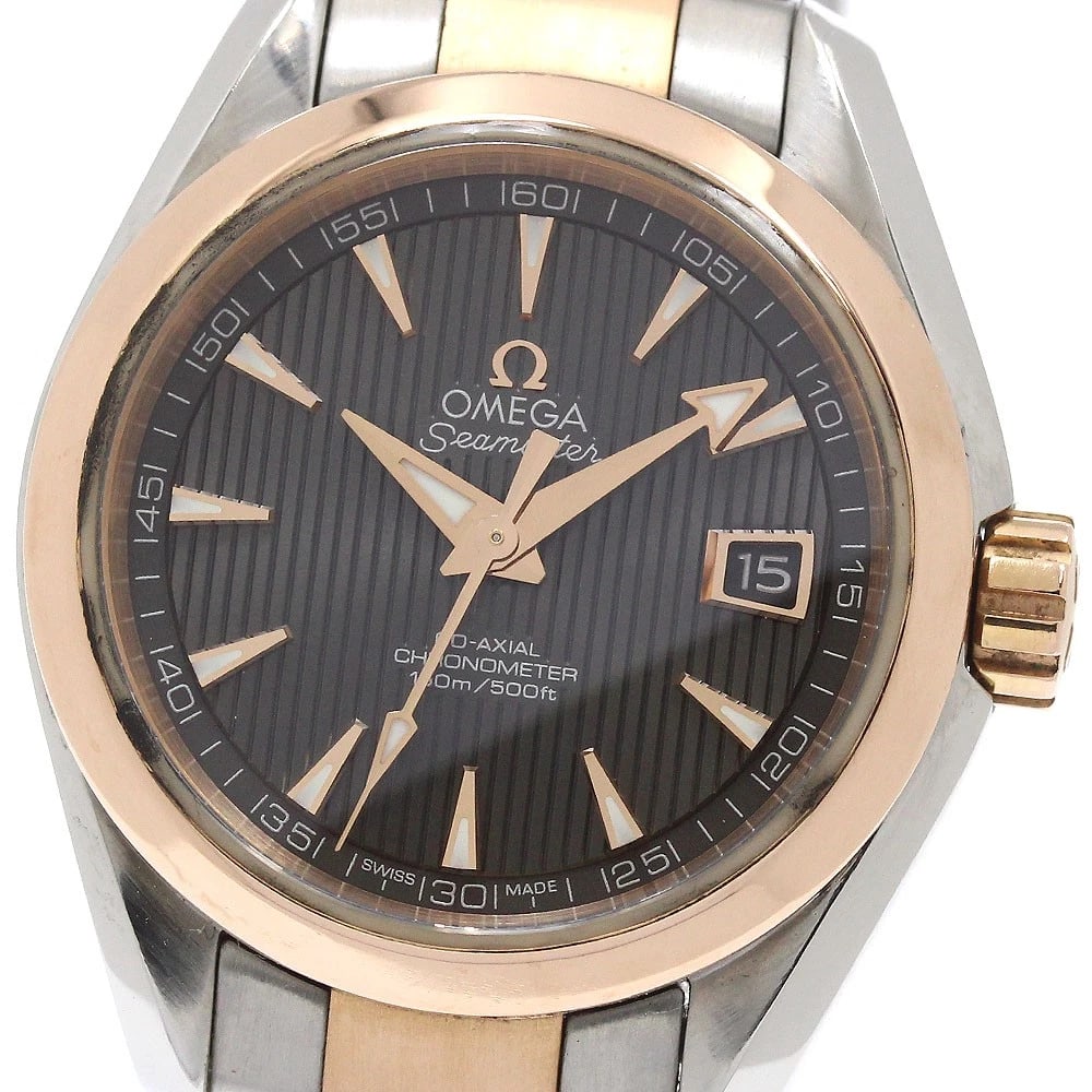 OMEGA SEAMASTER AQUA TERRA AUTOMATIC WATCH: OMEGA Seamaster Aqua Terra Automatic Watch Brand: OMEGA Type: Wristwatch Material: Band Material Stainless Steel/PG, Case Material Stainless Steel/PG Color: Band Color Silver / Gold, Dial Colorgray, C