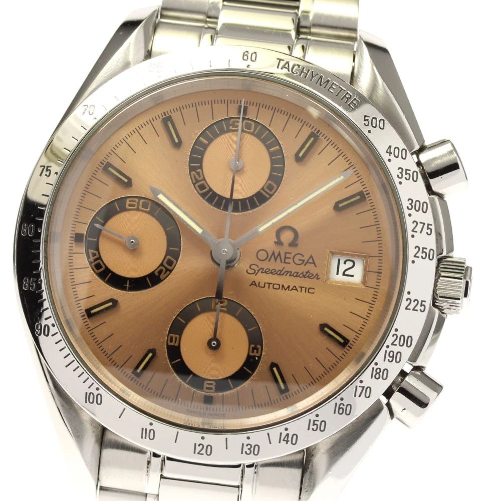OMEGA SPEEDMASTER DATE ORANGE: OMEGA Speedmaster Date Orange Brand: OMEGA Type: Wristwatch Material: Band Material Stainless Steel, Case Material Stainless Steel Color: Band Color Silver, Dial ColorOrange, Case ColorSilver Size: Ca