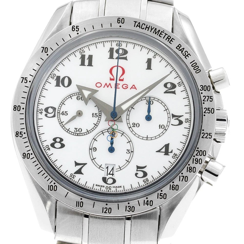 OMEGA SPEEDMASTER BROAD ARROW OLYMPICS AUTO: OMEGA Speedmaster Broad Arrow Olympics Auto Brand: OMEGA Type: Wristwatch Material: Band Material Stainless Steel, Case Material Stainless Steel Color: Band Color Silver, Dial Colorwhite, Case