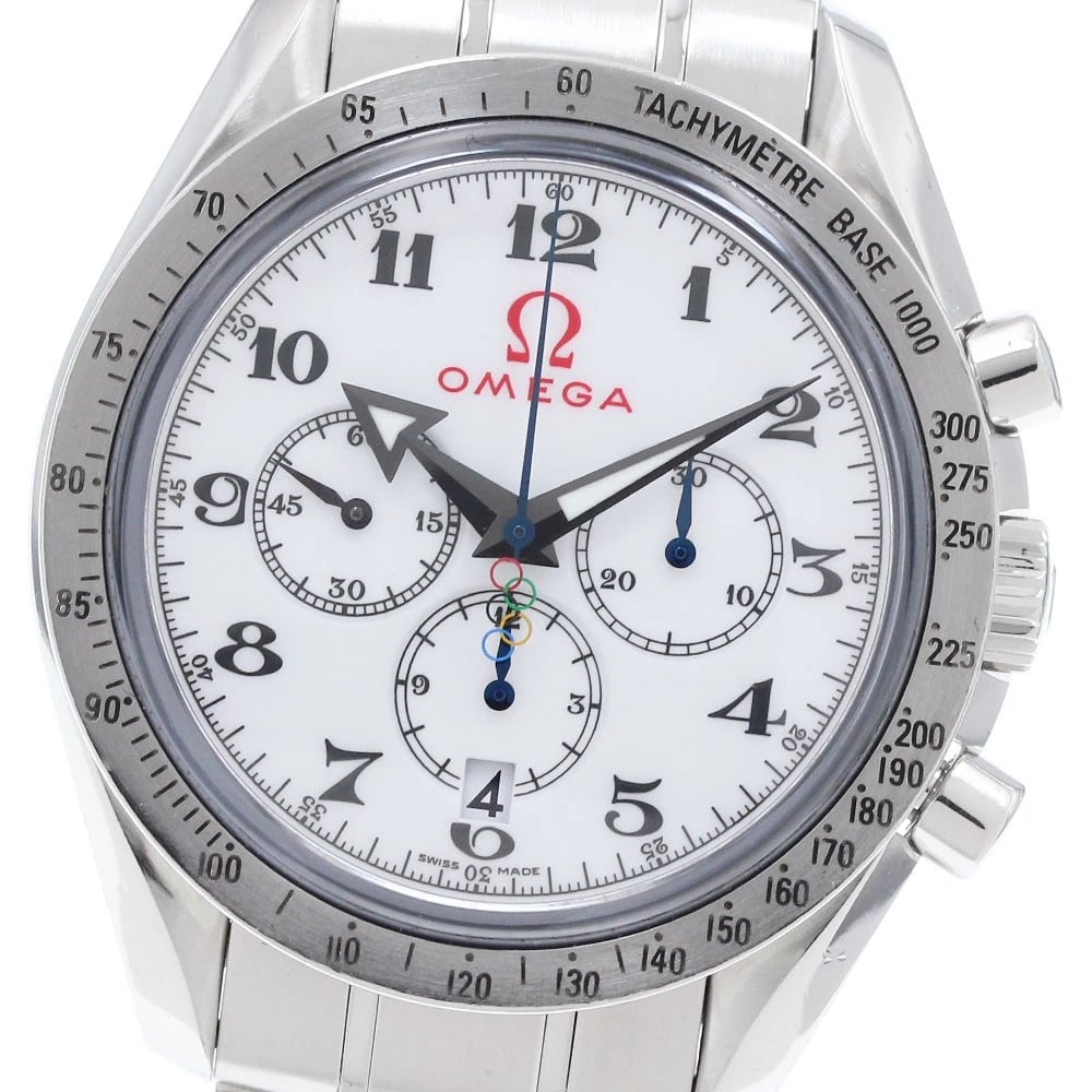 OMEGA SPEEDMASTER BROAD ARROW OLYMPICS AUTO: OMEGA Speedmaster Broad Arrow Olympics Auto Brand: OMEGA Type: Wristwatch Material: Band Material Stainless Steel, Case Material Stainless Steel Color: Band Color Silver, Dial Colorwhite, Case ColorSi