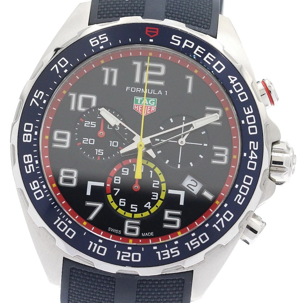 TAG HEUER RED BULL RACING NAVY QUARTZ WATCH: TAG HEUER Red Bull Racing Navy Quartz Watch Brand: TAG HEUER Type: Wristwatch Material: Band Material rubber, Case Material Stainless Steel Color: Band Color Navy, Dial ColorNavy, Case ColorSilver