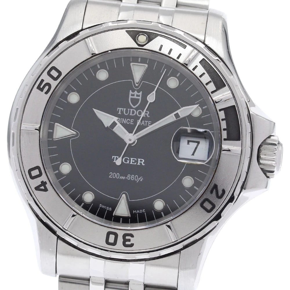 TUDOR PRINCE DATE AUTOMATIC WATCH: TUDOR Prince Date Automatic Watch Brand: TUDOR Type: Wristwatch Material: Band Material Stainless Steel, Case Material Stainless Steel Color: Band Color Silver, Dial Colorblack, Case ColorSilver Size: