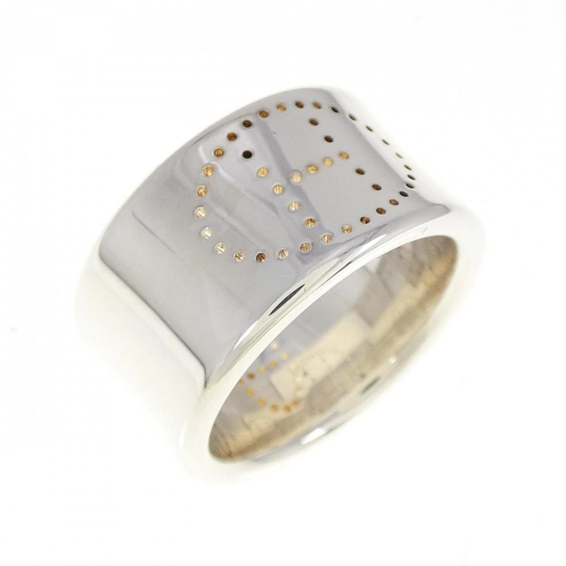 HERMES ECLIPSE RIBBON RING: Hermes Eclipse Ribbon Ring Brand: HERMES Type: Ring Material: 925Silver, Color: Silver Size: US 5 3/4 Accessories: None Accessories Notice: When purchasing pre-owned goods, please refer to the photos