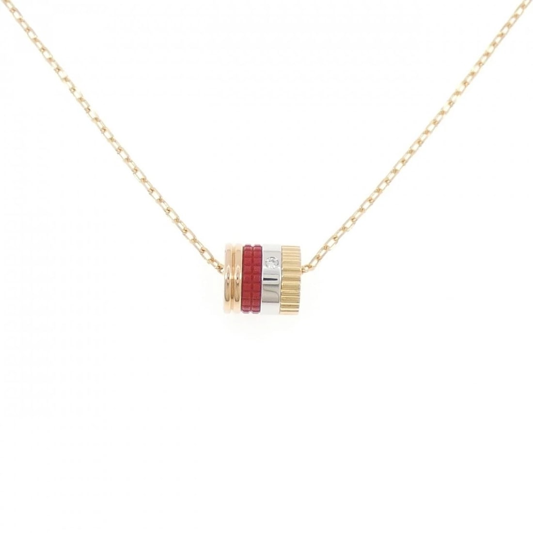 BOUCHERON QUATRE RED SMALL NECKLACE: Boucheron Quatre Red Small Necklace Brand: Boucheron Type: Necklace Material: 750 Yellow Gold / 750 White Gold / 750 Pink Gold / Ceramic, Main Stone/Creation Natural Color: None Size: 37-45cm Actual