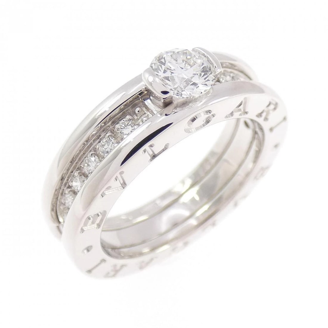 BVLGARI B.ZERO1 RING: Bvlgari B.zero1 Ring Brand: BVLGARI Type: Ring Material: 750 white gold, Main Stone/Creation Natural Color: D Size: US 4 1/2 Accessories: None Accessories Notice: When purchasing pre-owned