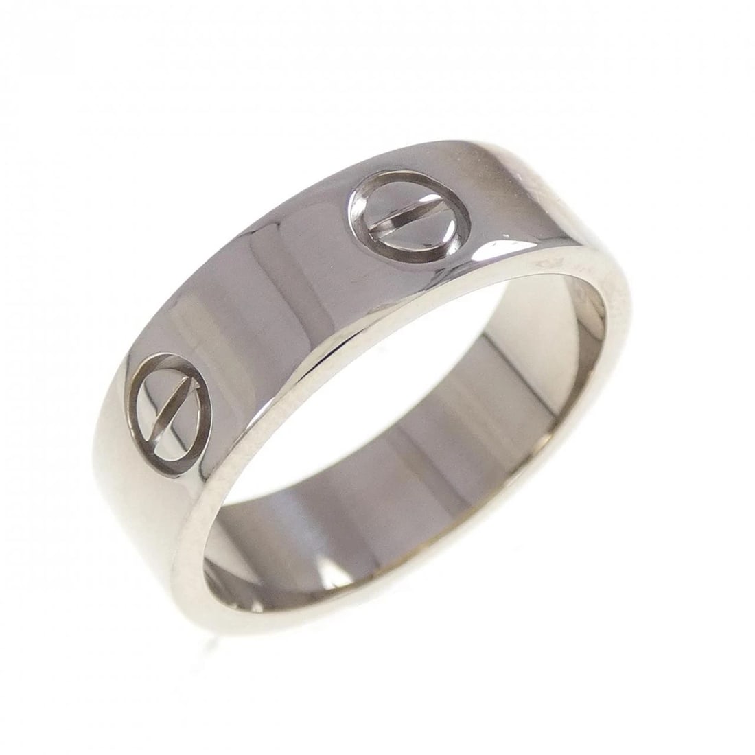 CARTIER LOVE RING: Cartier Love Ring Brand: CARTIER Type: Ring Material: 750 white gold, Color: white gold Size: US 8 1/2 Accessories: None Accessories Notice: When purchasing pre-owned goods, please refer to the