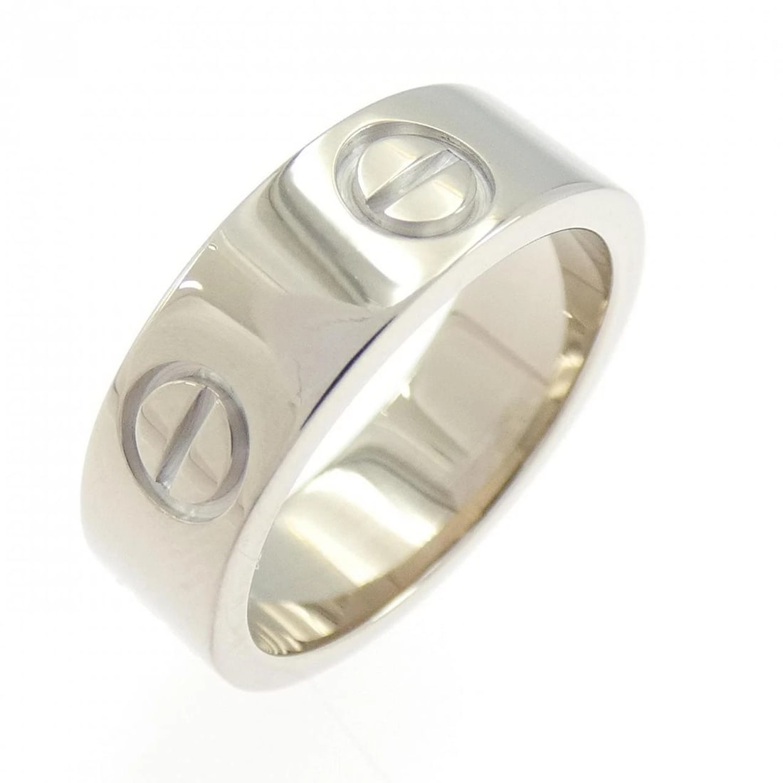 CARTIER LOVE RING: Cartier Love Ring Brand: CARTIER Type: Ring Material: 750 white gold, Color: white gold Size: US 4 Accessories: None Accessories Notice: When purchasing pre-owned goods, please refer to th