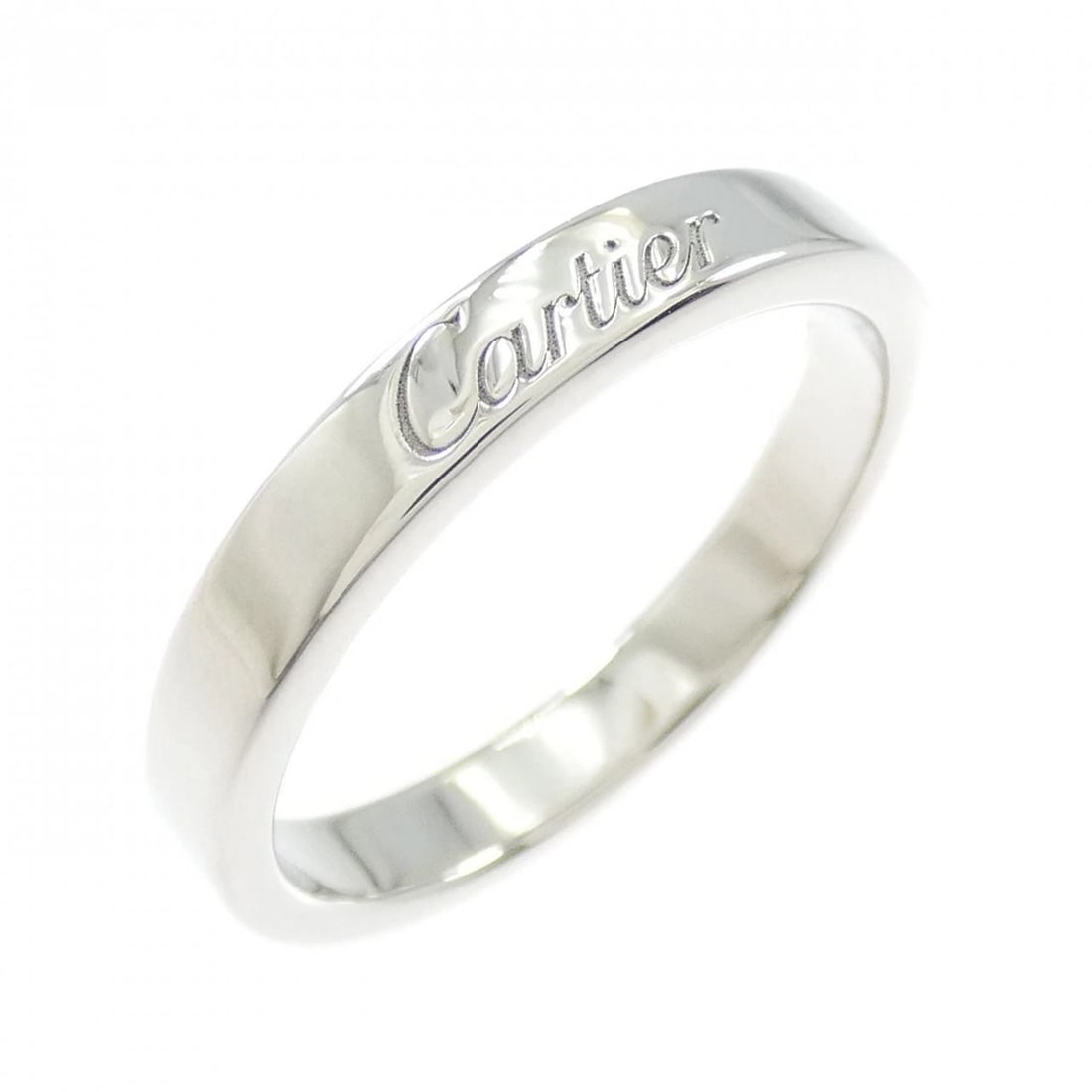 CARTIER ENGRAVED RING: Cartier Engraved Ring Brand: CARTIER Type: Ring Material: Platinum950, Color: White Size: US 5 3/4(51) Accessories: None Accessories Notice: When purchasing pre-owned goods, please refer to the