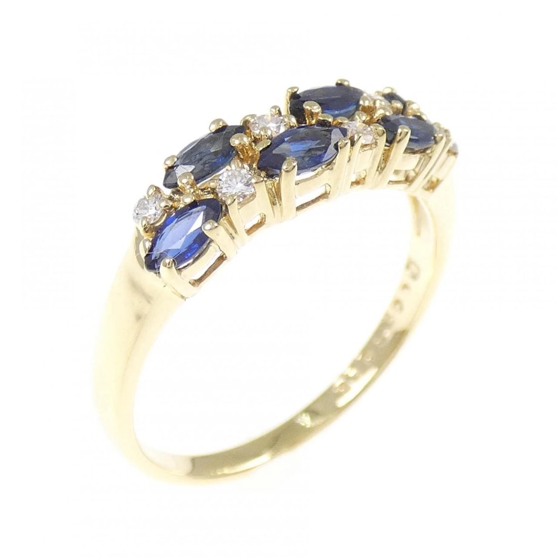 MIKIMOTO SAPPHIRE RING: Mikimoto Sapphire Ring Brand: MIKIMOTO Type: Ring Material: 18K Yellow Gold, Main Stone/Creation SapphireSecondary StoneNatural Color: Yellow Gold Size: US 6 Accessories: None Accessories Notice: