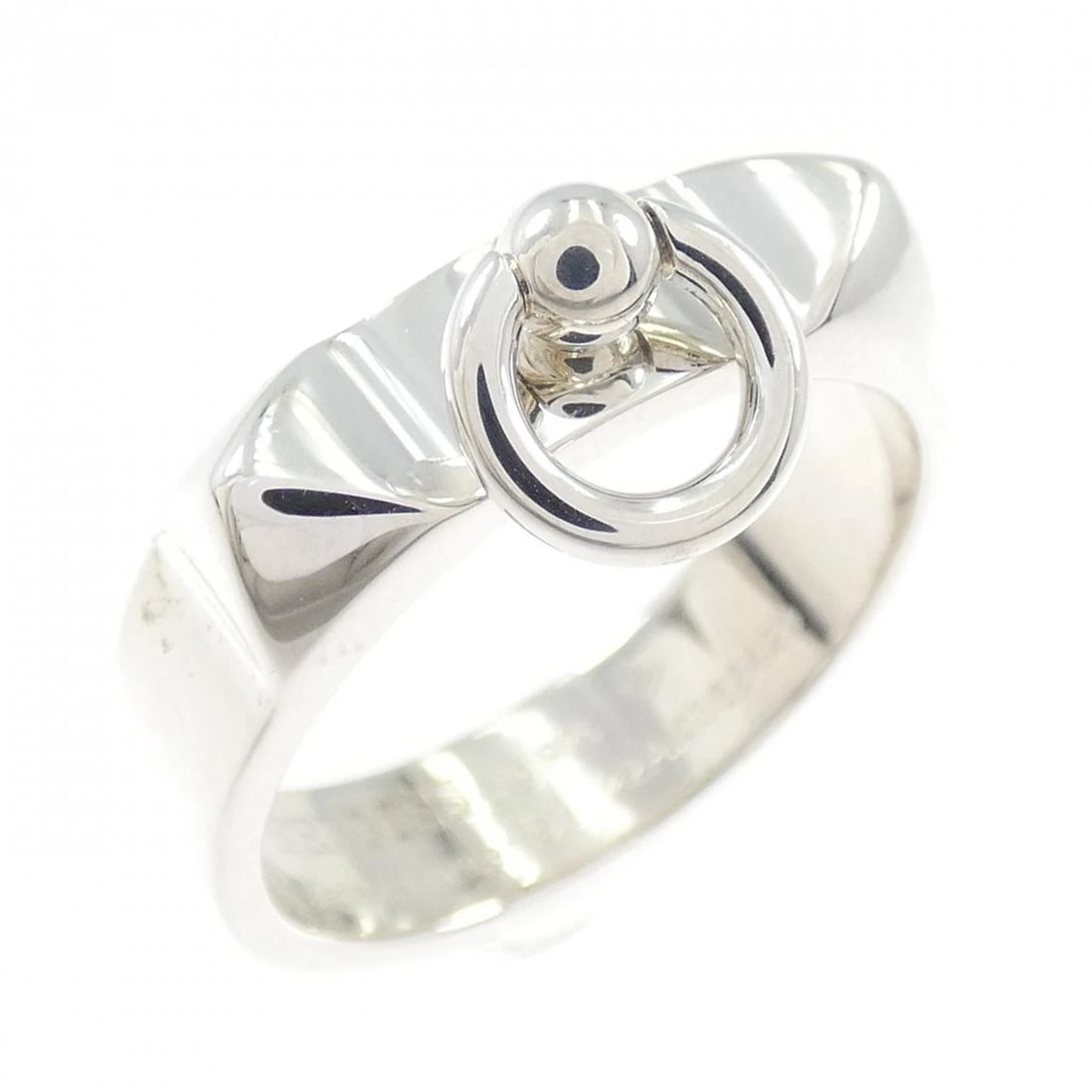 HERMES COLLIER DE CHIEN RING: Hermes Collier de Chien Ring Brand: HERMES Type: Ring Material: 925Silver, Color: Silver Size: US 5 3/4(51) Accessories: None Accessories Notice: When purchasing pre-owned goods, please refer to the