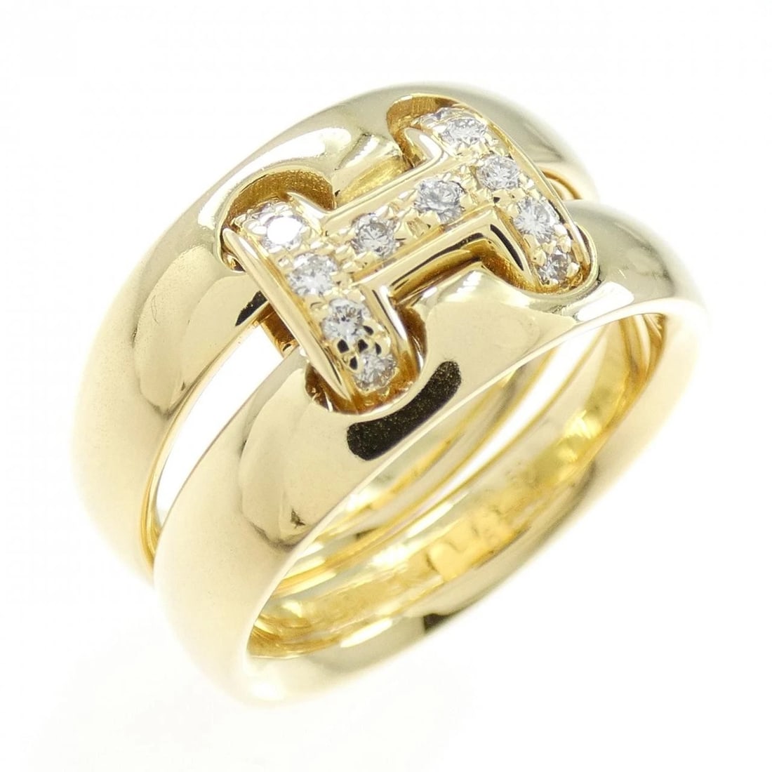 HERMES OLYMPE RING: Hermes Olympe Ring Brand: HERMES Type: Ring Material: 750 yellow gold, Main Stone/Creation Natural Color: yellow gold Size: US 5.5 Accessories: None Accessories Notice: When purchasing pre