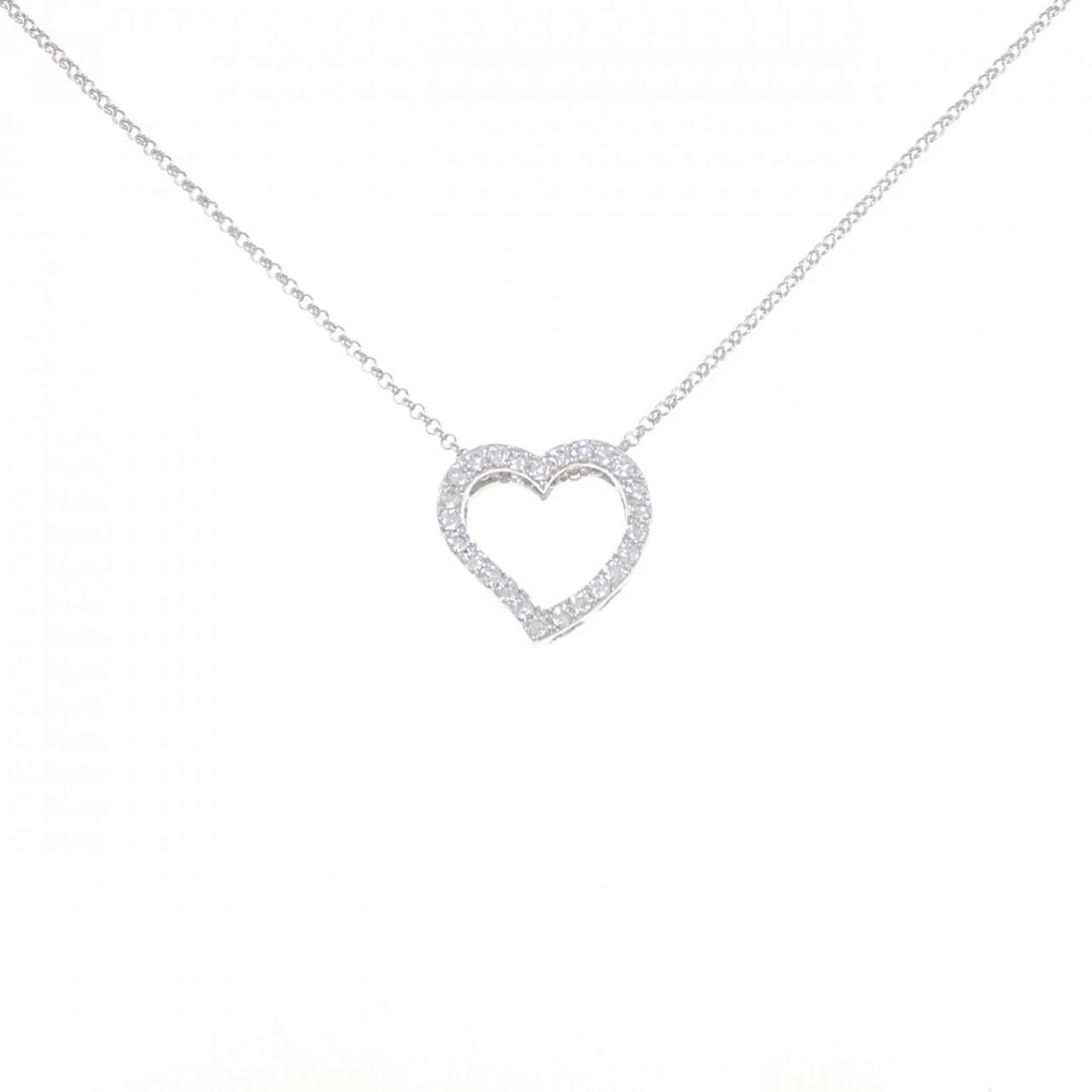 PONTE VECCHIO HEART NECKLACE: Ponte Vecchio Heart Necklace Brand: Ponte Vecchio Type: Necklace Material: K18 white gold, Main Stone/Creation Natural Color: white gold Size: 36?40cmPendant length approx. x width approx.: