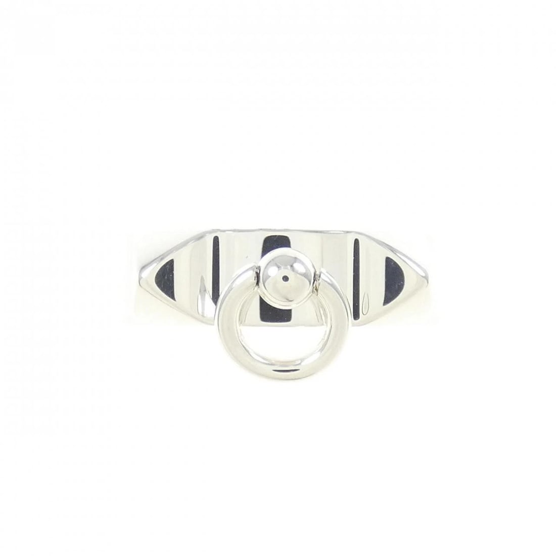 HERMES COLLIER DE CHIEN RING: Hermes Collier de Chien Ring Brand: HERMES Type: Ring Material: 925Silver, Color: Silver Size: US 5 1/4 Accessories: None Accessories Notice: When purchasing pre-owned goods, please refer to the