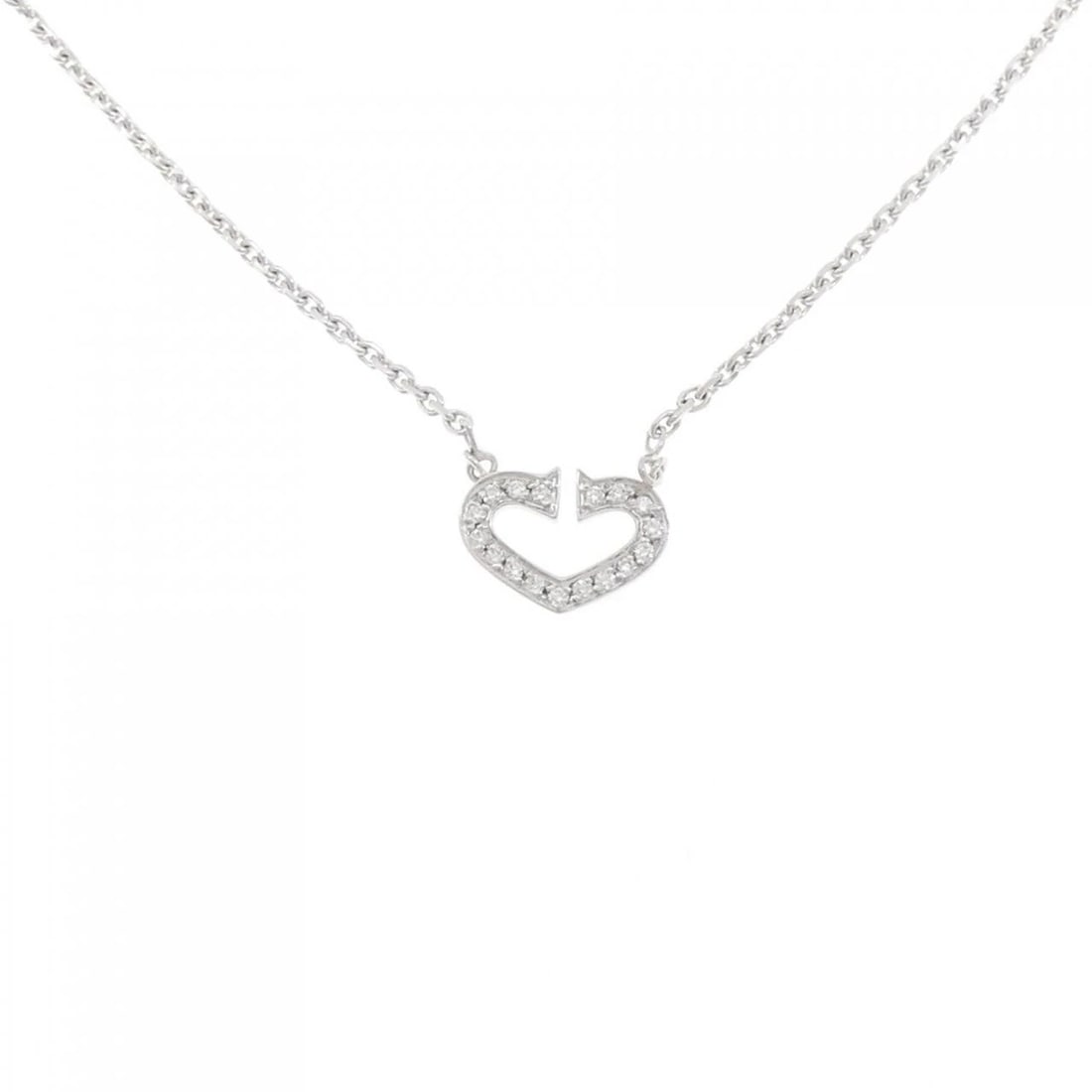 CARTIER C HEART NECKLACE: Cartier C Heart Necklace Brand: CARTIER Type: Necklace Material: 750 white gold, Main Stone/Creation Natural Color: white gold Size: 40cm Pendant length approx. x width approx.: 8.7mmx12.2mm Chain