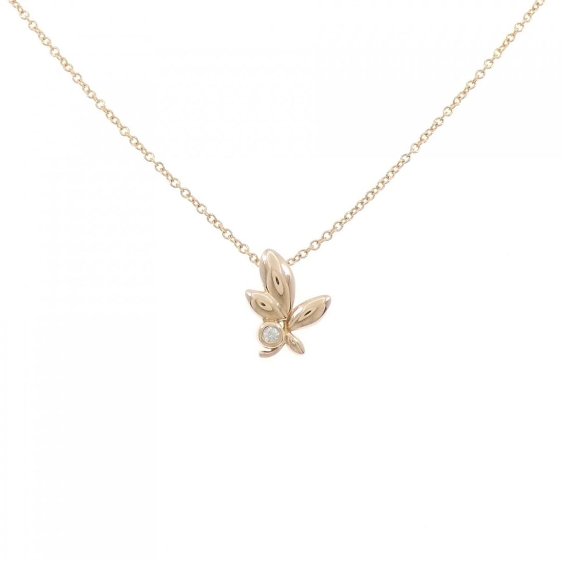 TIFFANY & CO. OLIVE LEAF NECKLACE: TIFFANY & Co. Olive Leaf Necklace Brand: TIFFANY&Co. Type: Necklace Material: 750 Pink Gold, Main Stone/Creation Natural Color: Pink Gold Size: Actual Size Pendant length approx. x width approx.: 11.2