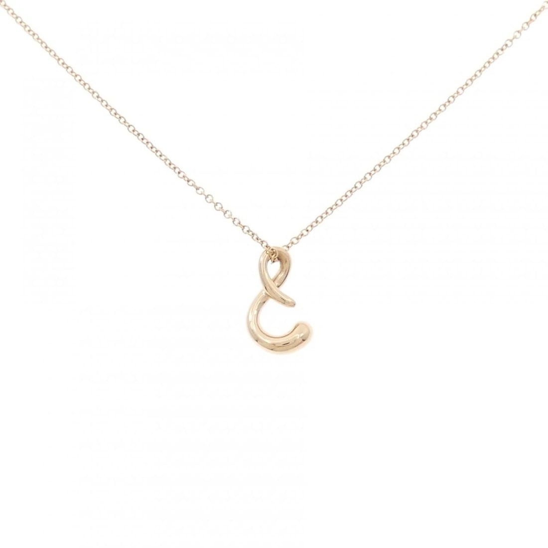 TIFFANY&CO. LETTER NECKLACE: TIFFANY&Co. Letter Necklace Brand: TIFFANY&Co. Type: Necklace Material: 750 Pink Gold, Color: Pink Gold Size: 40cm Pendant length approx. x width approx.: 10.9mmx6.8\\\\mm Chain maximum width