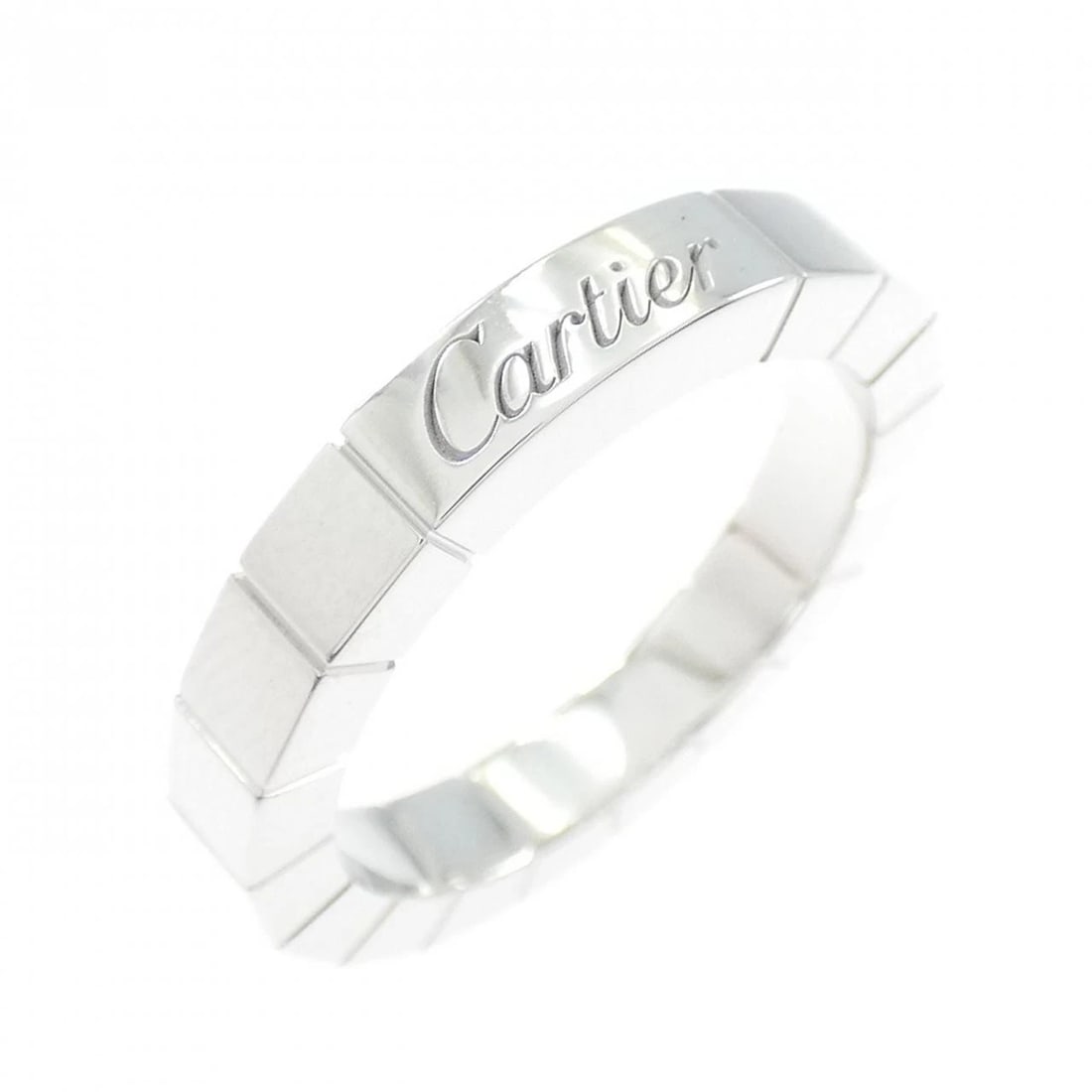 CARTIER LANIER RING: Cartier Lanier Ring Brand: CARTIER Type: Ring Material: 750 white gold, Color: white gold Size: US 4 Accessories: None Accessories Notice: When purchasing pre-owned goods, please refer to the photos