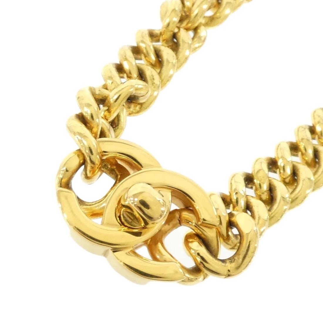 CHANEL NECKLACE: Chanel Necklace Brand: CHANEL Type: Necklace Material: None, Color: GOLD (Gold) Size: Length: 40cm Top width x height: 3.2cmx2.4cm Accessories: None Accessories Notice: When purchasing pre-owned