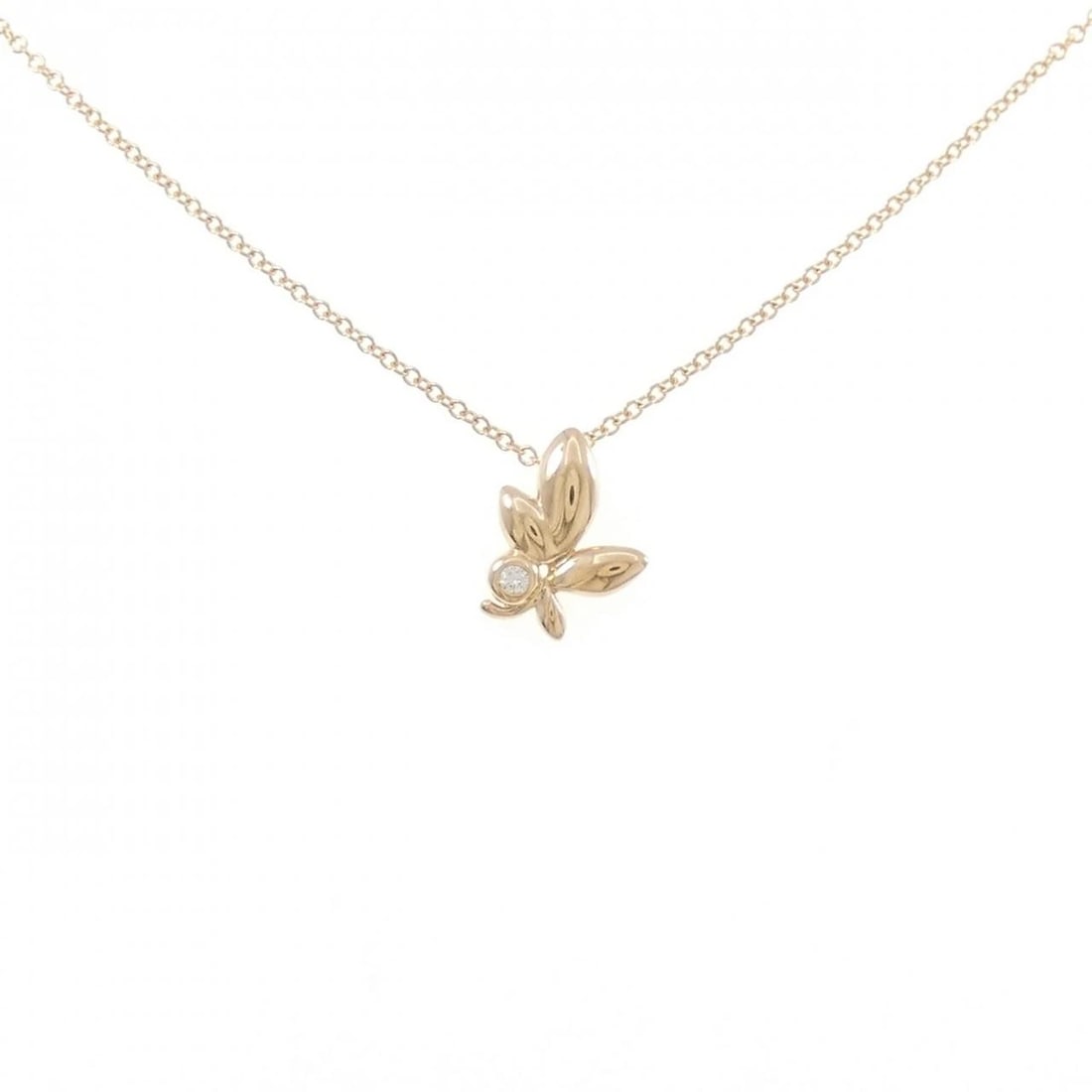 TIFFANY & CO. OLIVE LEAF NECKLACE: TIFFANY & Co. Olive Leaf Necklace Brand: TIFFANY&Co. Type: Necklace Material: 750 Pink Gold, Main Stone/Creation Natural Color: Pink Gold Size: 41cm Actual Size Pendant length approx. x width approx.: