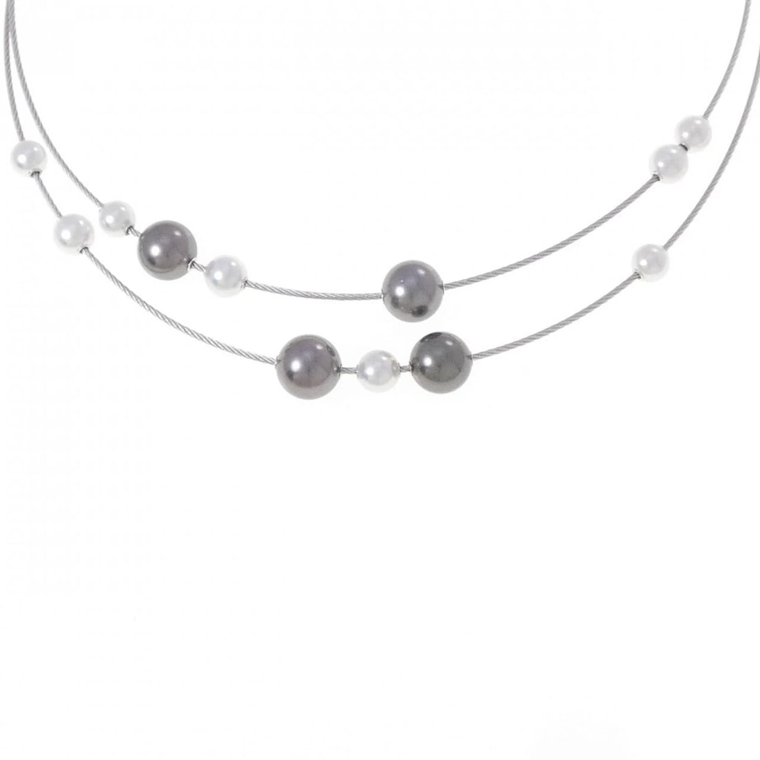 MIKIMOTO JEWELS IN MOTION NECKLACE: Mikimoto Jewels in Motion Necklace Brand: MIKIMOTO Type: Necklace Material: K18 white gold, Main Stone/Creation Main Stone Black Pearl Secondary Stone Akoya pearl Color: White Gold Size: 39-43cm