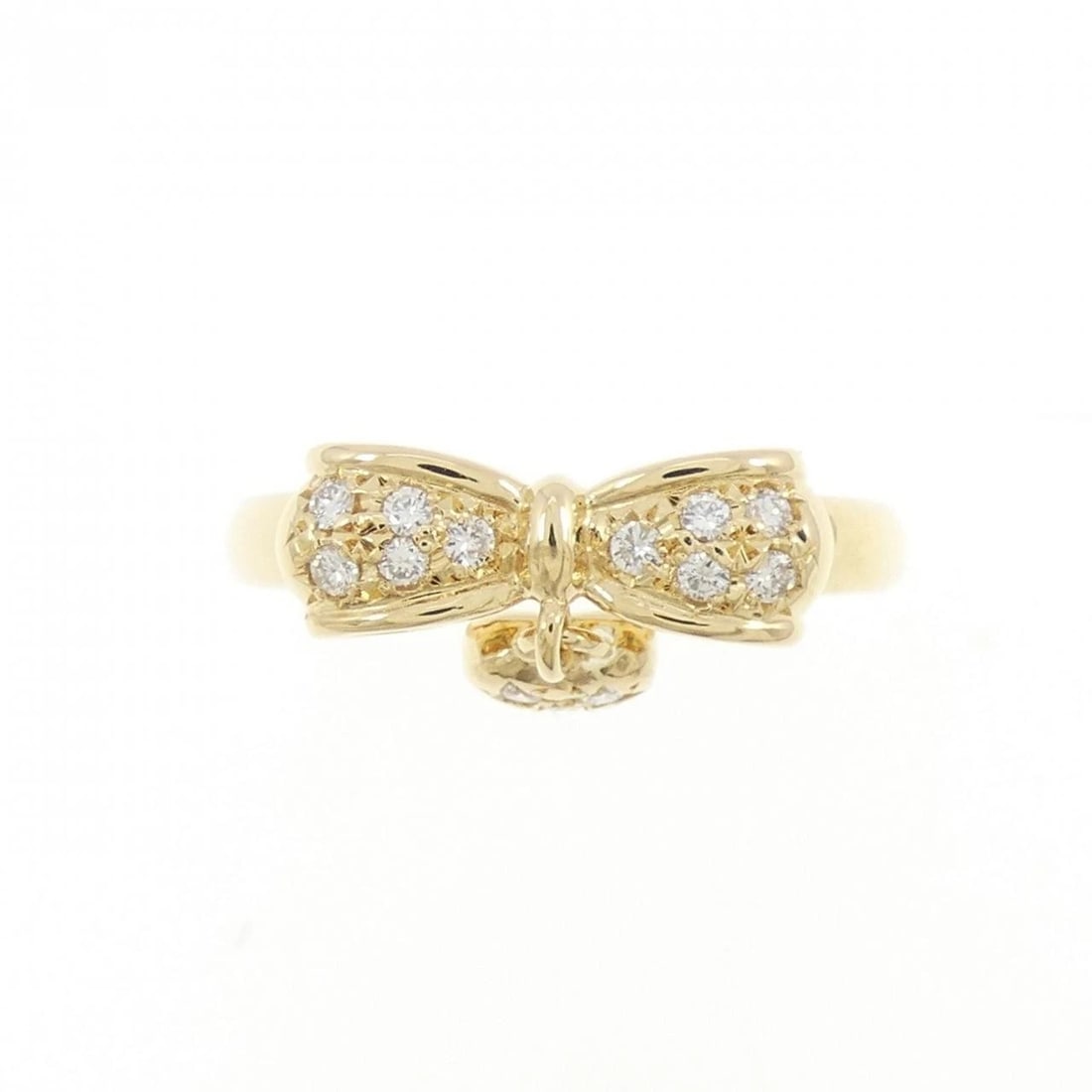 TASAKI DIAMOND RING: Tasaki Diamond Ring Brand: TASAKI Type: Ring Material: 750 yellow gold, Main Stone/Creation Natural Color: Yellow Gold Size: US 4 Accessories: None Accessories Notice: When purchasing pre-owned