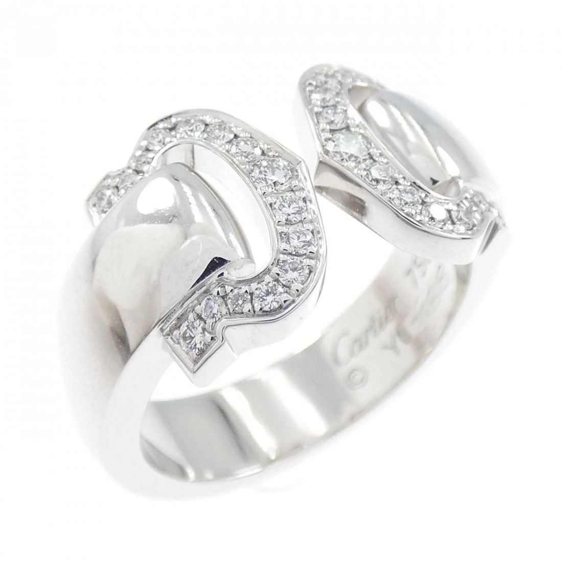 CARTIER 2C RING: Cartier 2C ring Brand: CARTIER Type: Ring Material: 750 white gold, Main Stone/Creation Natural Color: White Gold Size: US 4 1/2(48) Accessories: None Accessories Notice: When purchasing pre-owned