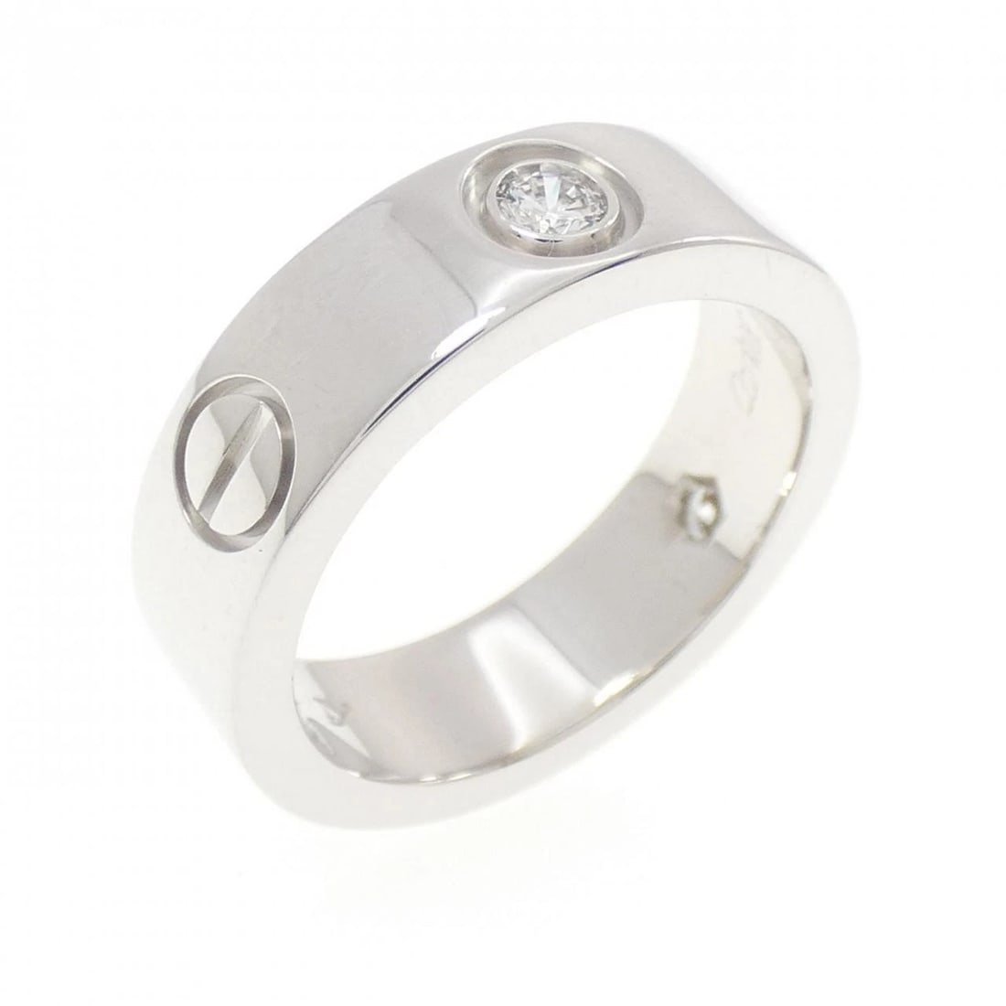 CARTIER LOVE HALF DIAMOND RING: Cartier Love Half Diamond Ring Brand: CARTIER Type: Ring Material: 750 white gold, Color: White Gold Size: US 5(49) Accessories: None Accessories Notice: When purchasing pre-owned goods, please refer