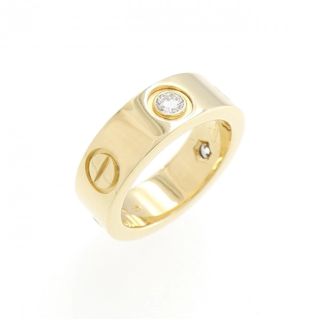 CARTIER LOVE HALF DIAMOND RING: Cartier Love Half Diamond Ring Brand: CARTIER Type: ring Material: 750 yellow gold, Main Stone/Creation Natural Color: Yellow Gold Size: US 3(44) Accessories: None Accessories Notice: When purchasing