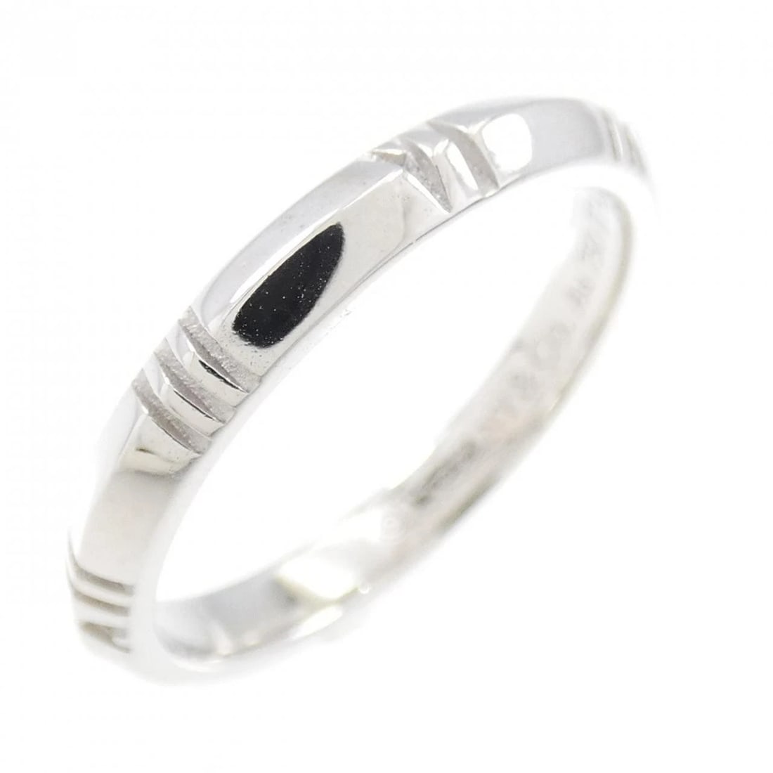 TIFFANY & CO. ATLAS X CLOSED NARROW RING: TIFFANY & Co. Atlas X Closed Narrow Ring Brand: TIFFANY&Co. Type: Ring Material: 750 white gold, Main Stone/Creation Natural Color: White Gold Size: US 8.5 Accessories: None Accessories Notice: When