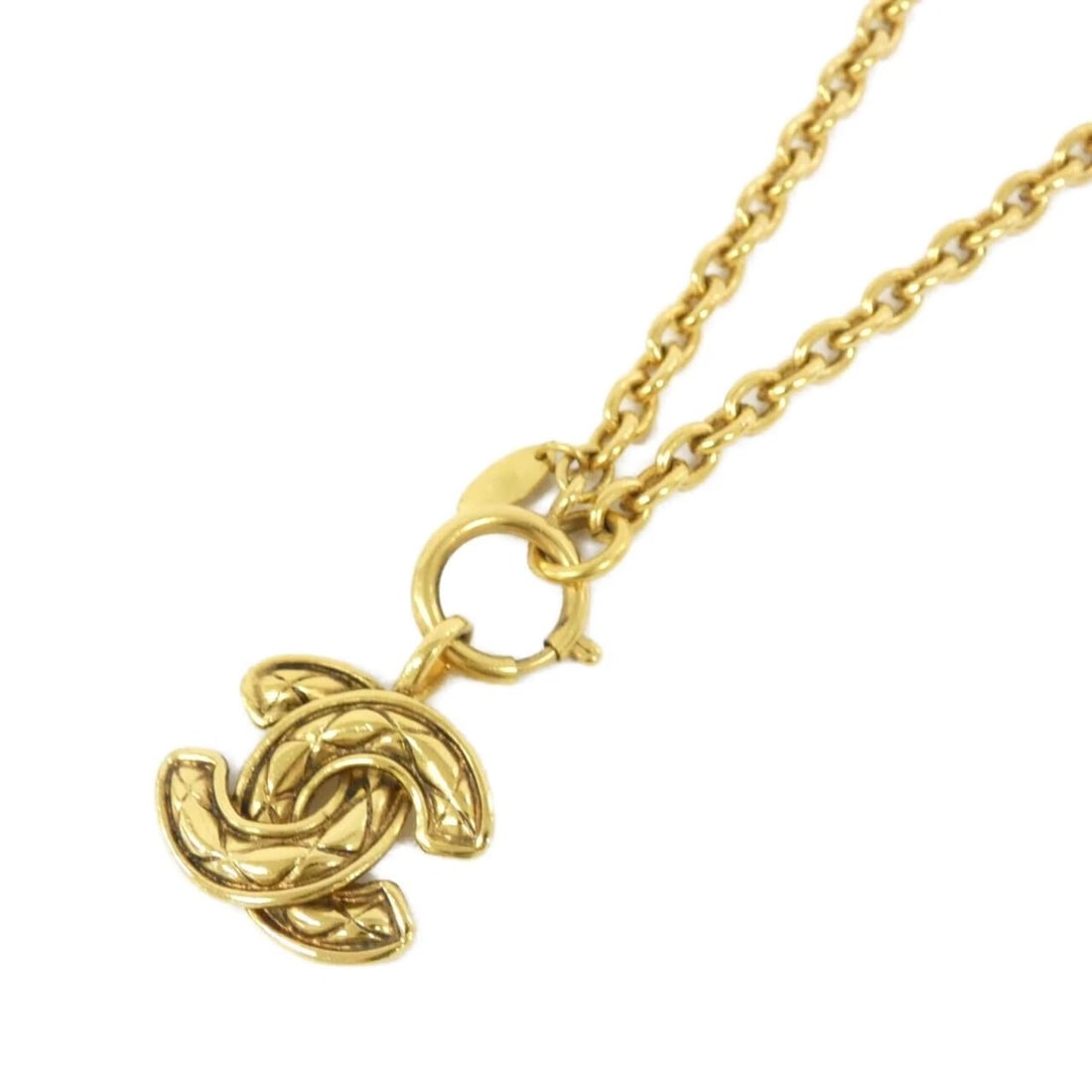 CHANEL NECKLACE: Chanel Necklace Brand: CHANEL Type: Necklace Material: None, Color: GOLD (Gold) Size: Length: 58cm Top width x height: 3cmx3.5cm Accessories: None Accessories Notice: When purchasing pre-owned goods,
