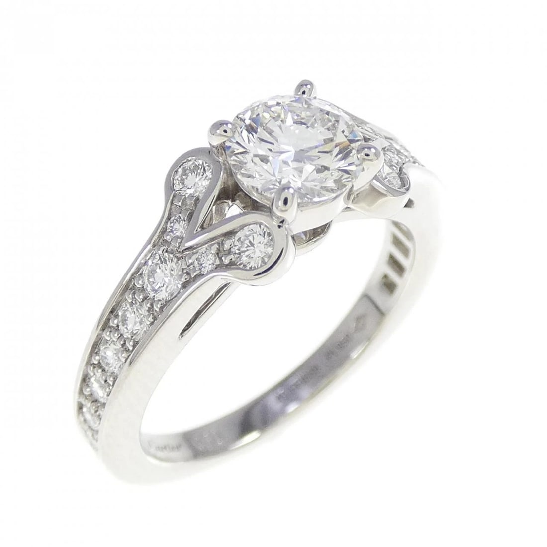 CARTIER BALLERINA RING: Cartier Ballerina Ring Brand: CARTIER Type: ring Material: Platinum950, Main Stone/Creation Natural Color: White Size: US 5.5(49) Accessories: None Accessories Notice: When purchasing pre-