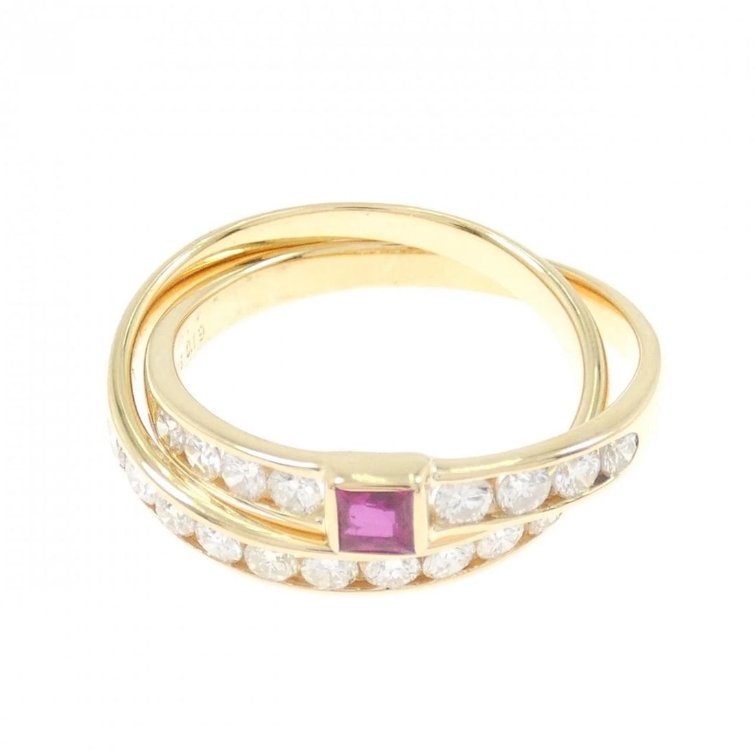 TASAKI RUBY RING: TASAKI Ruby Ring Brand: TASAKI Type: Ring Material: K18 yellow gold, Main Stone/Creation RubySecondary Stone Natural Color: Yellow Gold Size: US 7 Accessories: None Accessories Notice: When