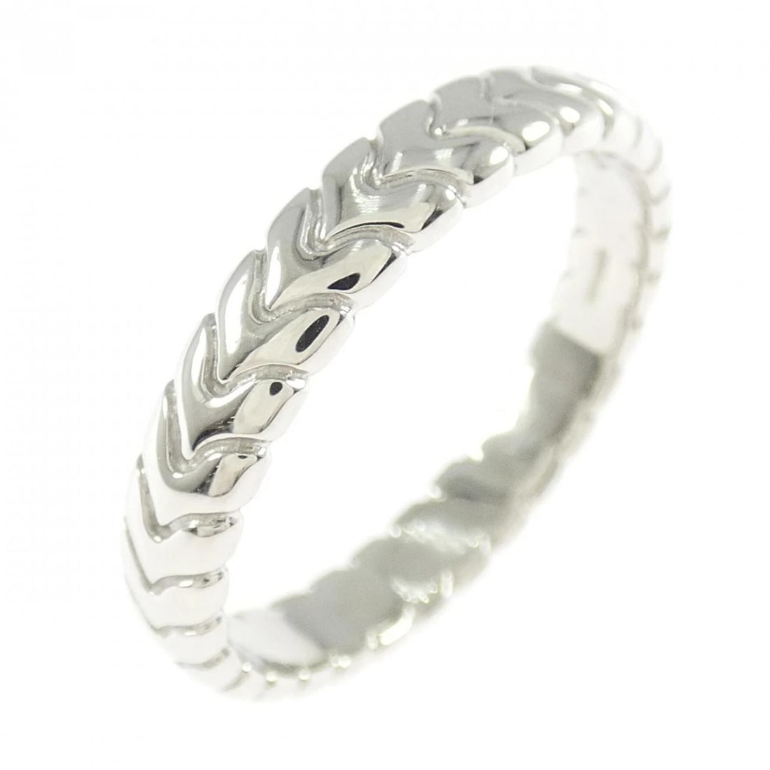 BVLGARI SPIGA RING: Bvlgari Spiga Ring Brand: BVLGARI Type: Ring Material: Platinum950, Color: White Size: US 10.5(59) Accessories: None Accessories Notice: When purchasing pre-owned goods, please refer to th