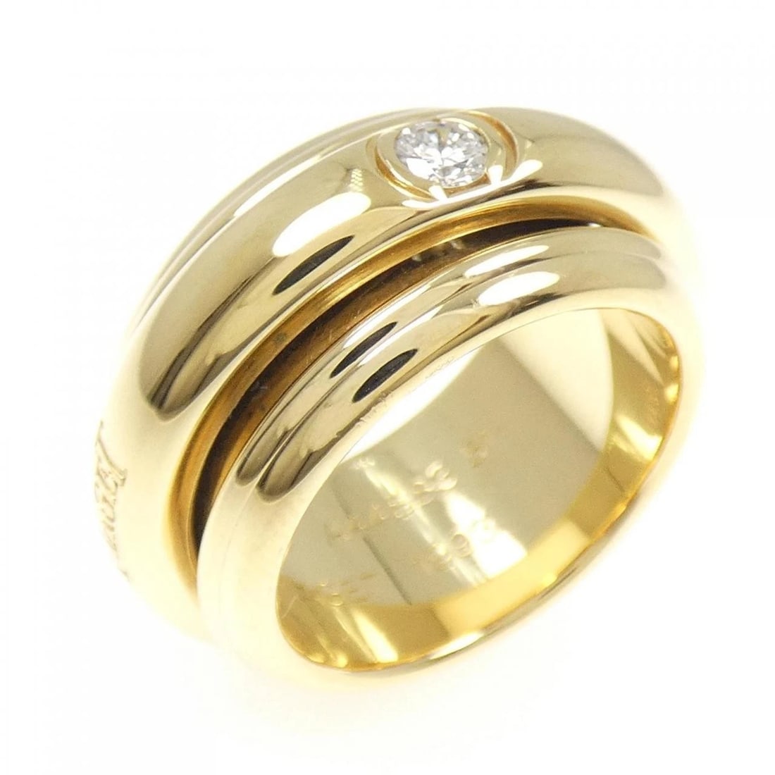 PIAGET POSSESSION RING: PIAGET Possession ring Brand: PIAGET Type: Ring Material: 750 yellow gold, Main Stone/Creation Natural Color: Yellow Gold Size: US 5 3/4 Accessories: None Accessories Notice: When purchasing
