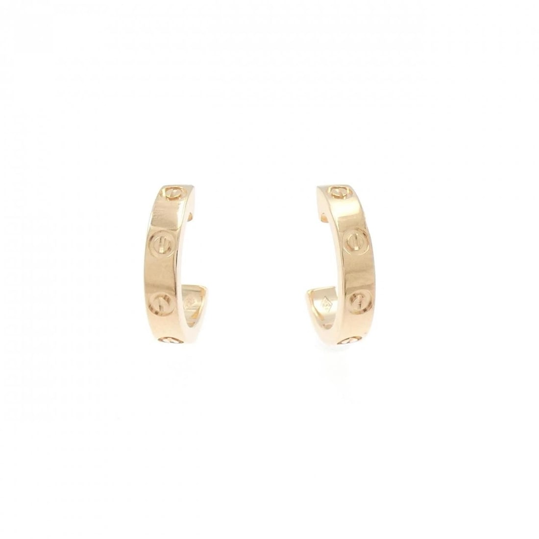 CARTIER MINI LOVE PIERCE: Cartier Mini Love Pierce Brand: CARTIER Type: Pierce/Earring Material: 750 Pink Gold, Color: Pink Gold Size: Actual Size Approx. length x width: 12.6mm x 2.6mm Accessories: None Accessories Notice: