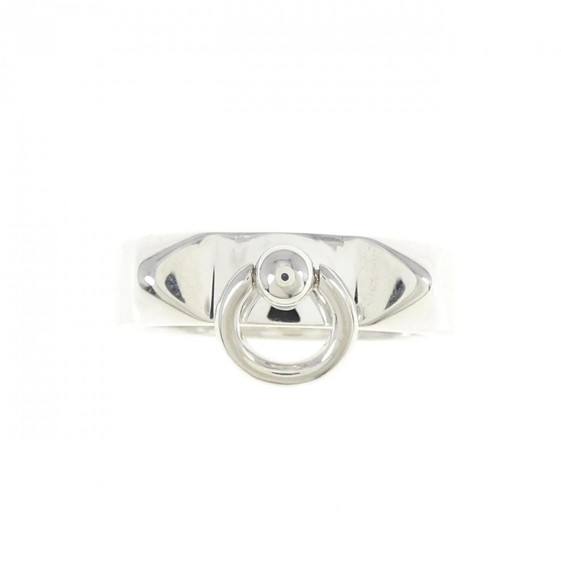 HERMES COLLIER DE CHIEN RING: Hermes Collier de Chien Ring Brand: HERMES Type: Ring Material: 925Silver, Color: Silver Size: US 6 1/2 Accessories: None Accessories Notice: When purchasing pre-owned goods, please refer to the