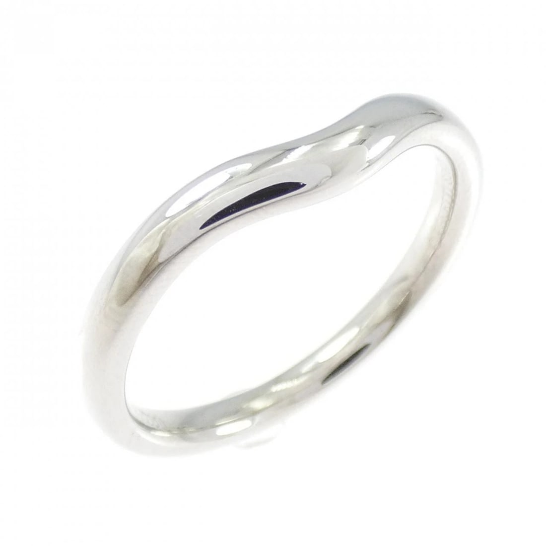 TIFFANY&CO. CURVED RING: TIFFANY&Co. Curved Ring Brand: TIFFANY&Co. Type: Ring Material: Platinum950, Color: Platinum Size: US 7 3/4 Accessories: None Accessories Notice: When purchasing pre-owned goods, please refer to the