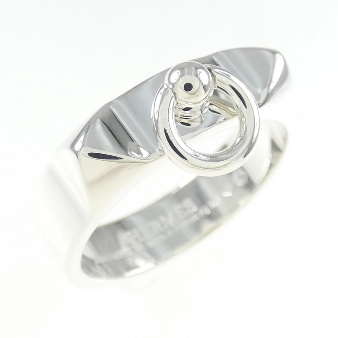 HERMES COLLIER DE CHIEN RING: Hermes Collier de Chien Ring Brand: HERMES Type: Ring Material: 925Silver, Color: Silver Size: US 6 1/2 Accessories: None Accessories Notice: When purchasing pre-owned goods, please refer to the