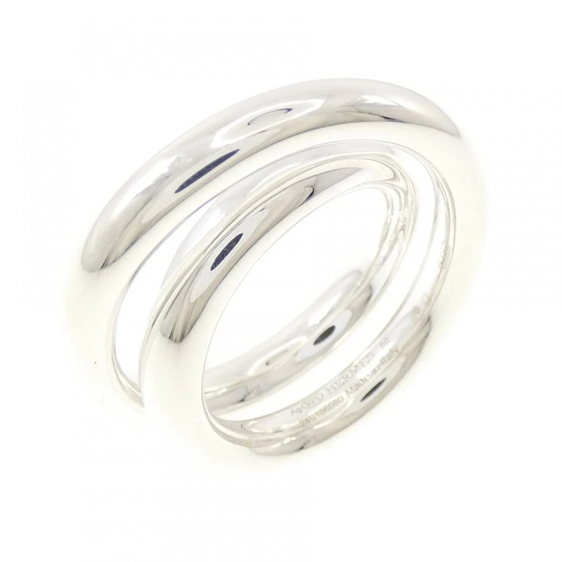 HERMES VERTIGE RING: Hermes Vertige Ring Brand: HERMES Type: Ring Material: 925Silver, Color: Silver Size: US 5 1/4(50) Accessories: None Accessories Notice: When purchasing pre-owned goods, please refer to th